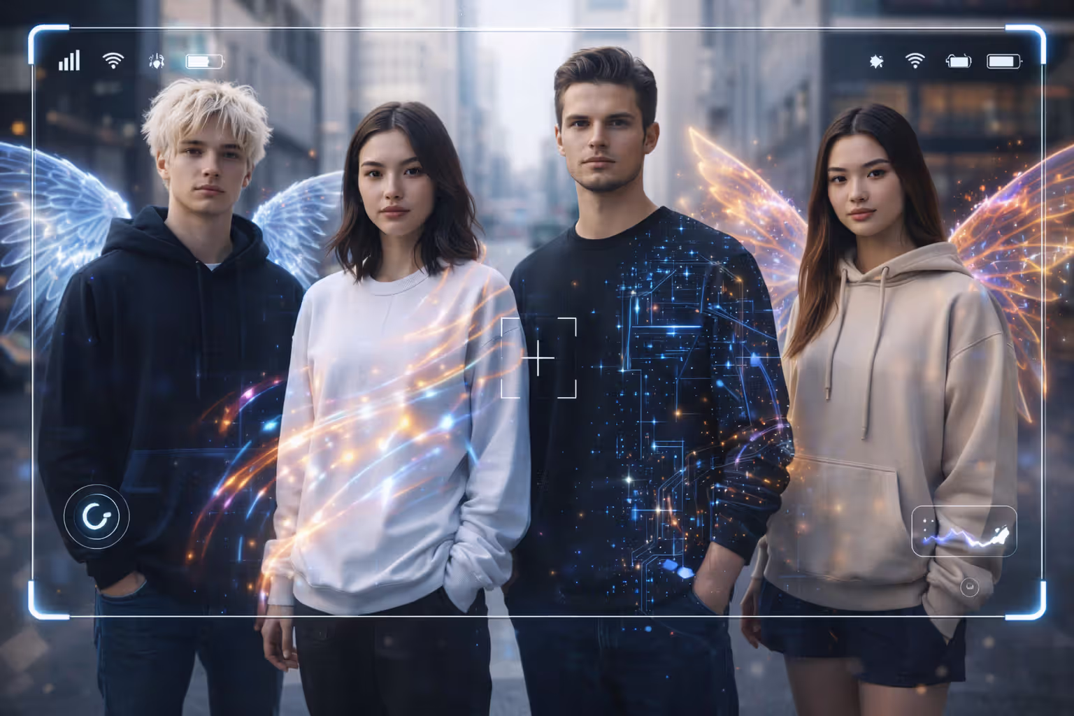 Identity layered between the physical and the digital.